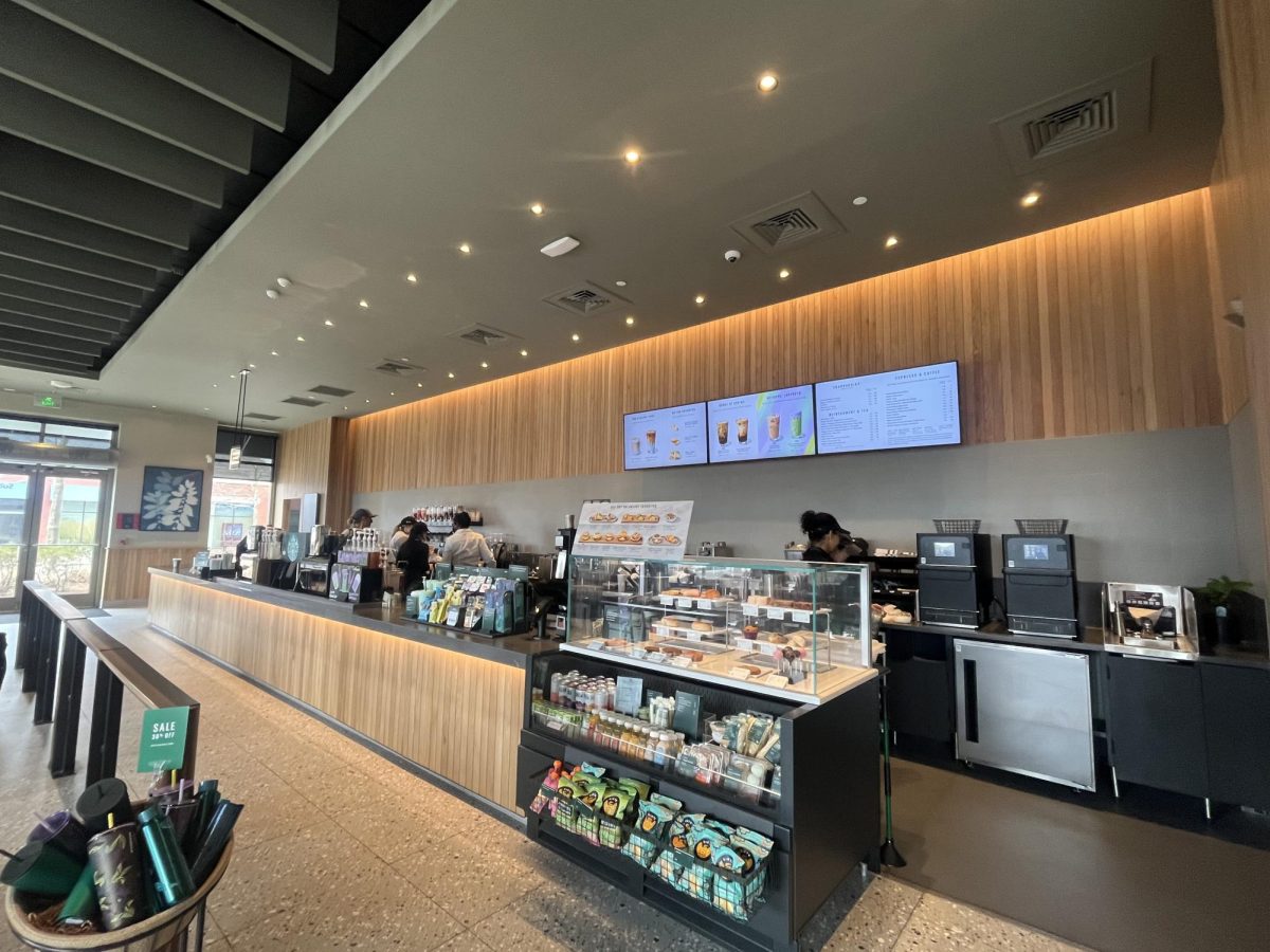 The new Starbucks located at the Hingham Shipyard is clean, modern, and hip 