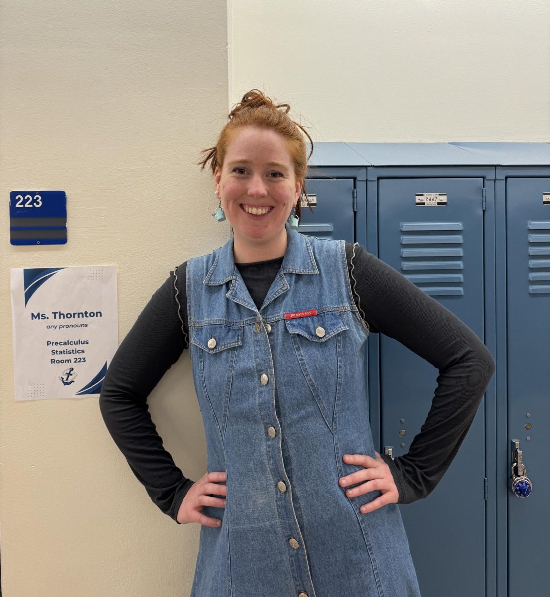 Jacqueline Thornton welcomes students into her classroom.