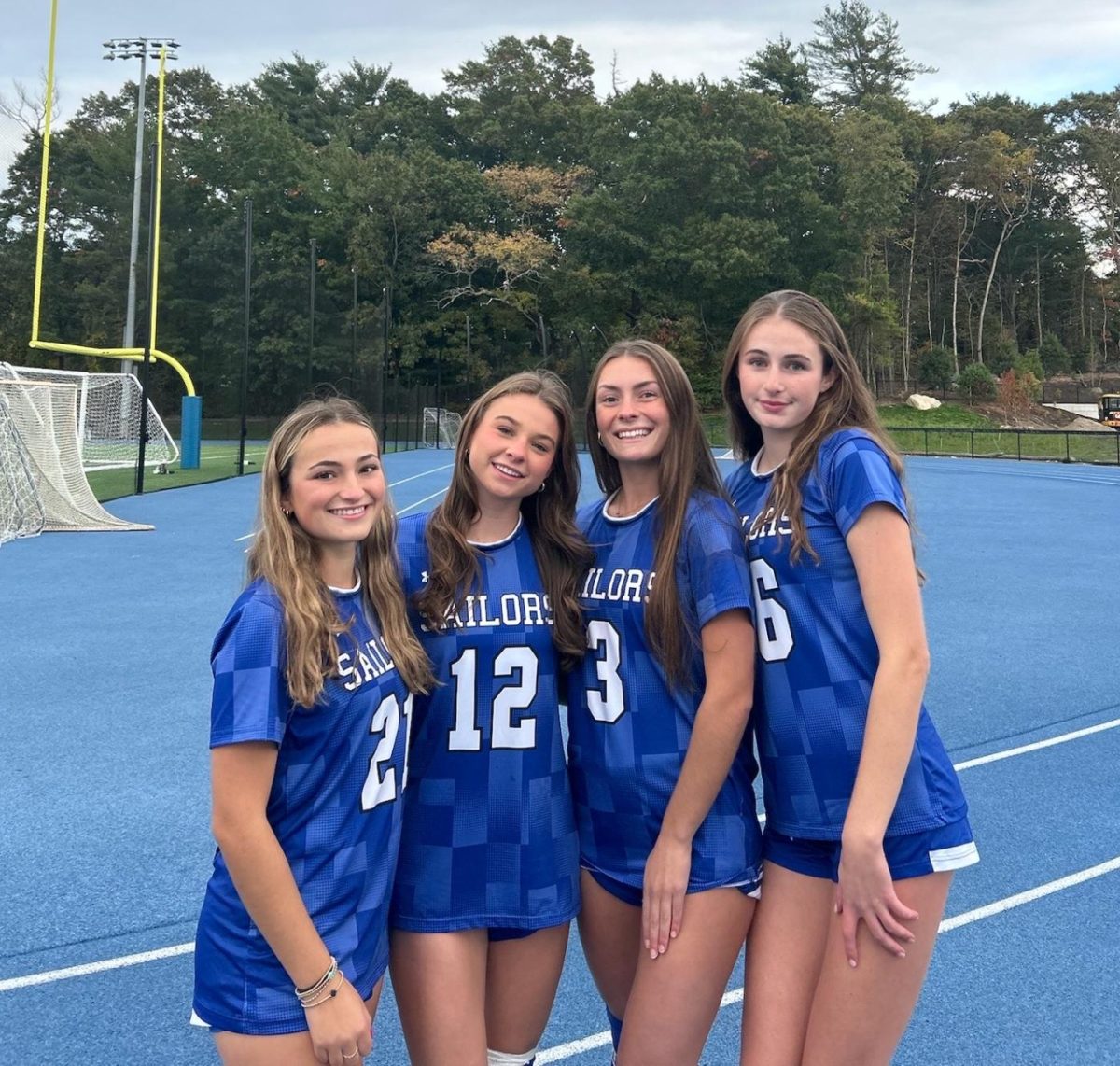 The 2024 Girls Varsity Soccer Senior Captains (left to right): Kadenn LaVangie, Cecilia (Cici) Griffin, Piper Crotty, and Madison (Maddie) Quirk.