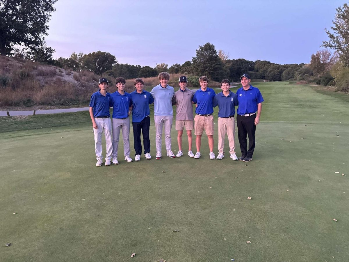 Seniors (l-r) Stephen Marshall, Matthew Bellucci, Jett Rehm, Charles Ward, Luke Ryan, Denham Lunt, Jake Linnell with Coach William Seward