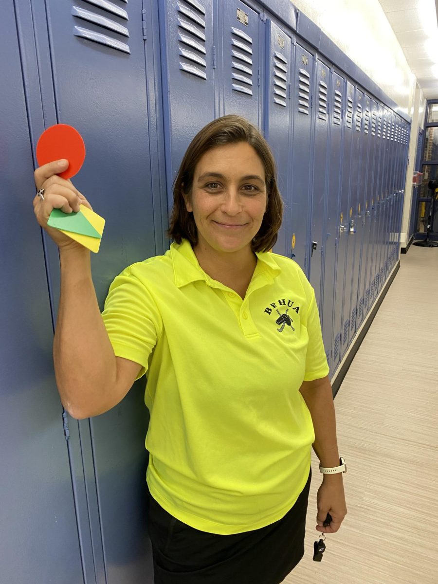 SHS history teacher Heather Willinger returned to field hockey this year as a referee 